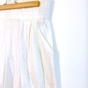 White Wide Leg Pants - Wide Leg, Lined, Back Elastic Waist